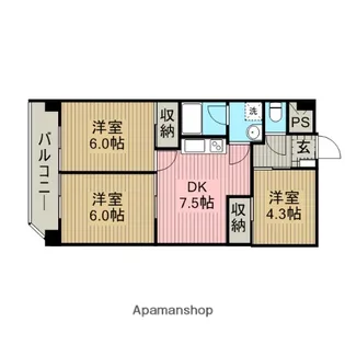 リバティ上溝【208号室】の間取り