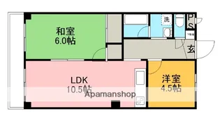 ロイヤルプラザ清新【4階】の間取り