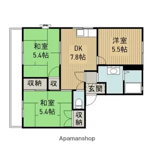 神奈川県相模原市南区当麻【アパート】の間取り