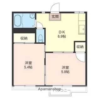 フラットM【2階】の間取り