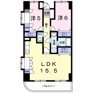 シャン・ド・フルール【3階】の間取り