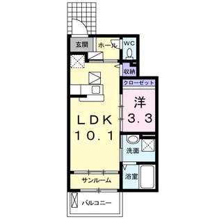アルバータⅥ【1階】の間取り