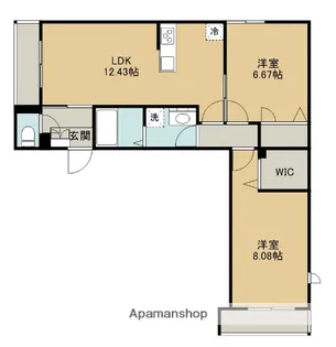 CASA LUNA【201号室】の間取り