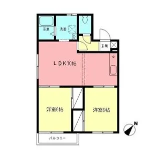 ホワイトペルテC【2階】の間取り