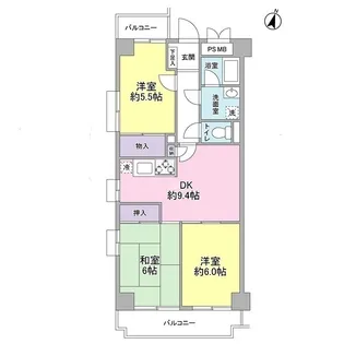 パークロード相模原【0403号室】の間取り