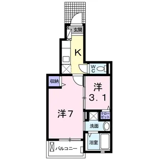 ルミエール モンドB【1階】の間取り