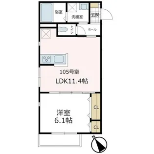 アネックス共和【105号室号室】の間取り