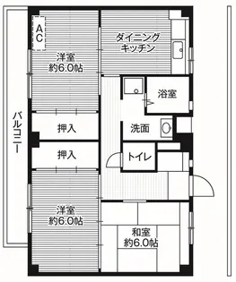 ビレッジハウス阿久和2号棟【5階】の間取り