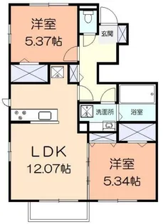 MELROSE SOUTH【1階】の間取り