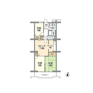 コーポレート中央林間1号棟【5階】の間取り