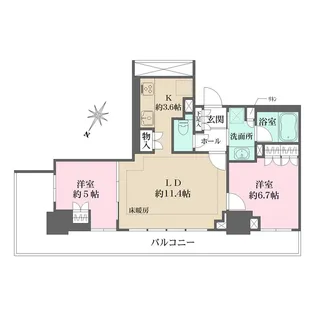 MID OASIS TOWERSタワー棟【19階】の間取り