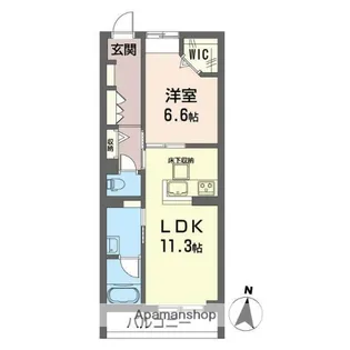 プラスシティ橋本【1階】の間取り