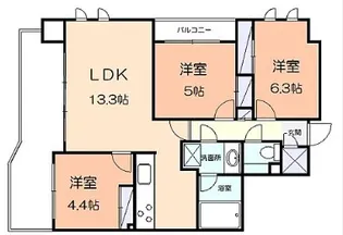 ブランピエール弐番館【12階】の間取り