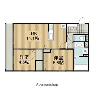 神奈川県相模原市中央区共和4丁目【アパート】の間取り