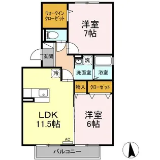 ブレンド下九沢【2階】の間取り