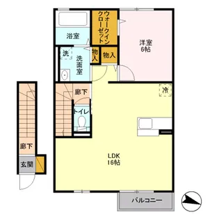 ハーモニー参番館【2階】の間取り