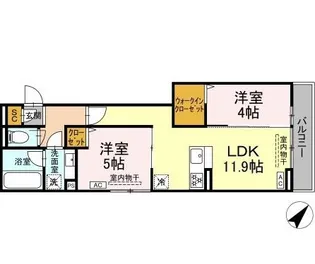 コルトレイク【3階】の間取り