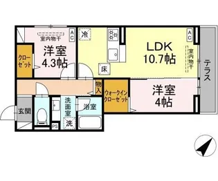 コルトレイク【2階】の間取り