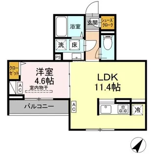 1LDKの間取り画像
