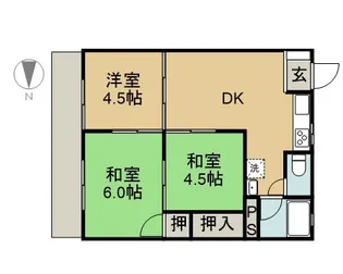 エステート二本松【1階】の間取り