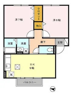 クレセントI【1階】の間取り