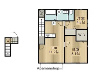 神奈川県相模原市緑区橋本5丁目【アパート】の間取り