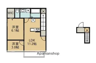 神奈川県相模原市緑区橋本5丁目【アパート】の間取り
