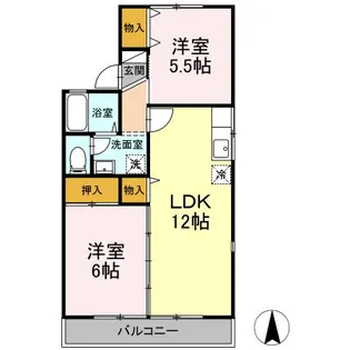 デュエットI【2階】の間取り