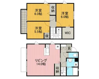 グラシューズ丹望【1階】の間取り