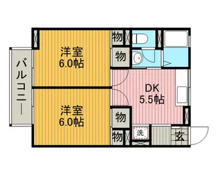 ジュネス陽光台【2階】の間取り