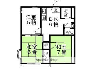 神奈川県相模原市南区当麻【アパート】の間取り