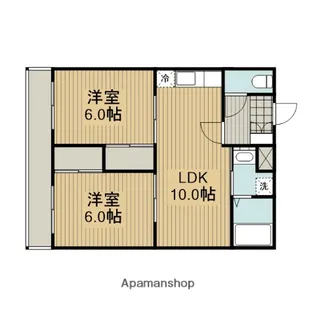 エーワンビル【202号室】の間取り