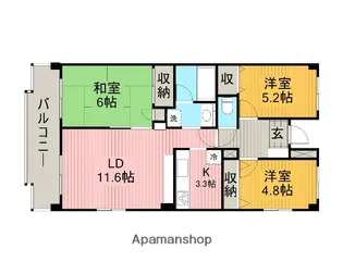 サザントゥリー東林間【1階】の間取り