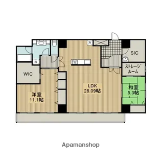神奈川県相模原市中央区鹿沼台1丁目【マンション】の間取り
