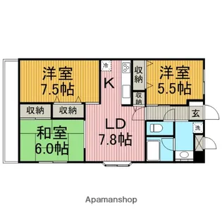 アブニール南台【2階】の間取り