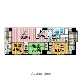 東急ドエルアルス相模原ラフィニア(分譲)【4階】の間取り