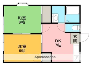 コーポ四ツ谷【1階】の間取り