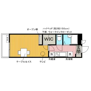レオパレスコナ ヴィレッジ【4階】の間取り
