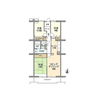 コーポレート中央林間1号棟【6階】の間取り