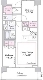 プラウド中央林間【2階】の間取り