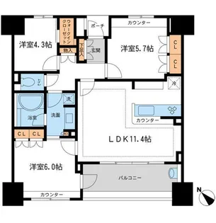 KDXレジデンス町田【2階】の間取り