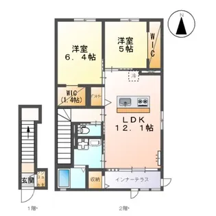 エスポワールB【2階】の間取り