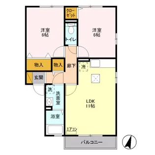 グリーンアヴェニュー G【1階】の間取り
