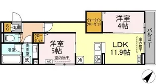 コルトレイク【1階】の間取り