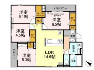 ドムスクレスト中町【3階】の間取り