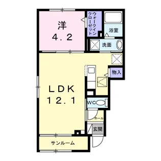 シュタイン・フルス【1階】の間取り
