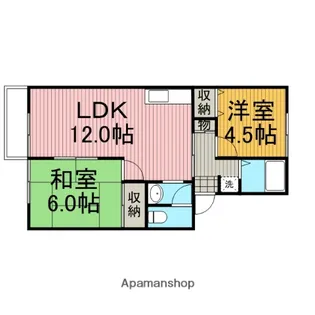 神奈川県相模原市中央区上溝【アパート】の間取り