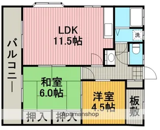 コーポ片野【103号室】の間取り