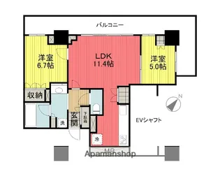 ミッドオアシスタワーズタワー【11階】の間取り