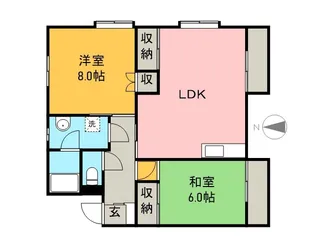 ポートランドマンションA棟【1階】の間取り